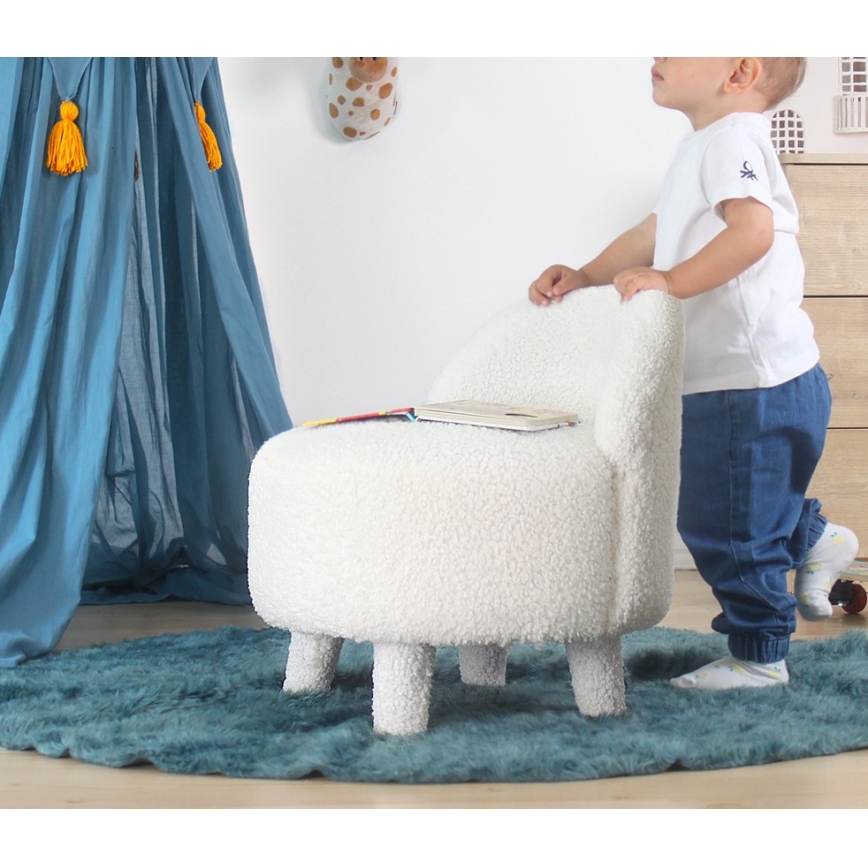 PIXI Kids' Armchair, Ø 46 cm, White