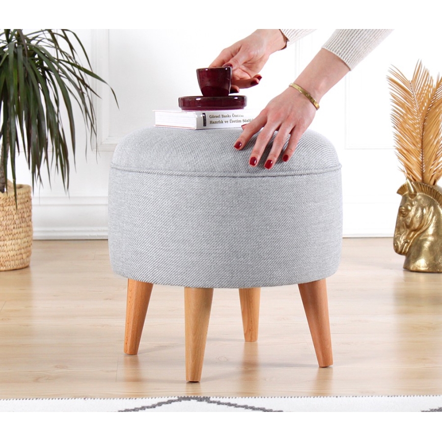 PIXI Ottoman, Ø 40 cm, Grey