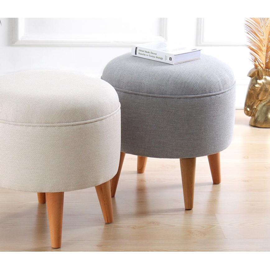 PIXI Ottoman, Ø 40 cm, Grey