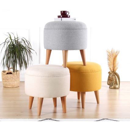 PIXI Ottoman, Ø 40 cm, Grey