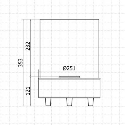 Planika - BIO fireplace 36,3x25,1 cm 2,5kW black