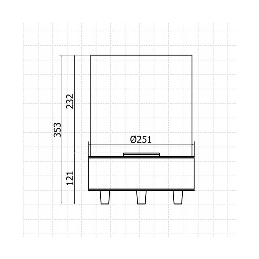 Planika - BIO fireplace 36,3x25,1 cm 2,5kW black