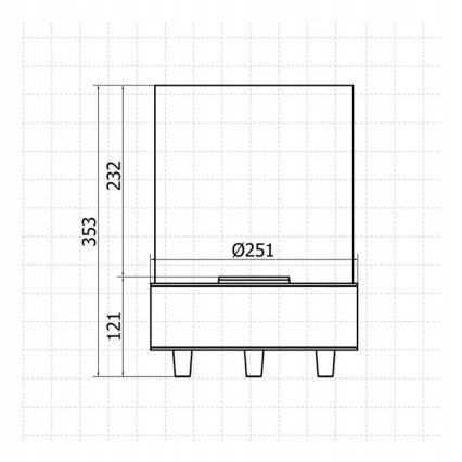 Planika - BIO fireplace 36,3x25,1 cm 2,5kW beige