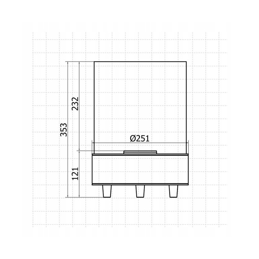 Planika - BIO fireplace 36,3x25,1 cm 2,5kW beige