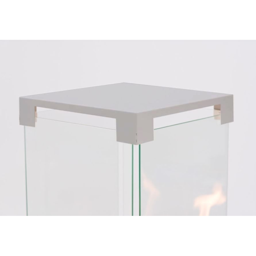 Planika - Outdoor gas fireplace 142x36 cm 8kW 1xAAA gray + protective cover