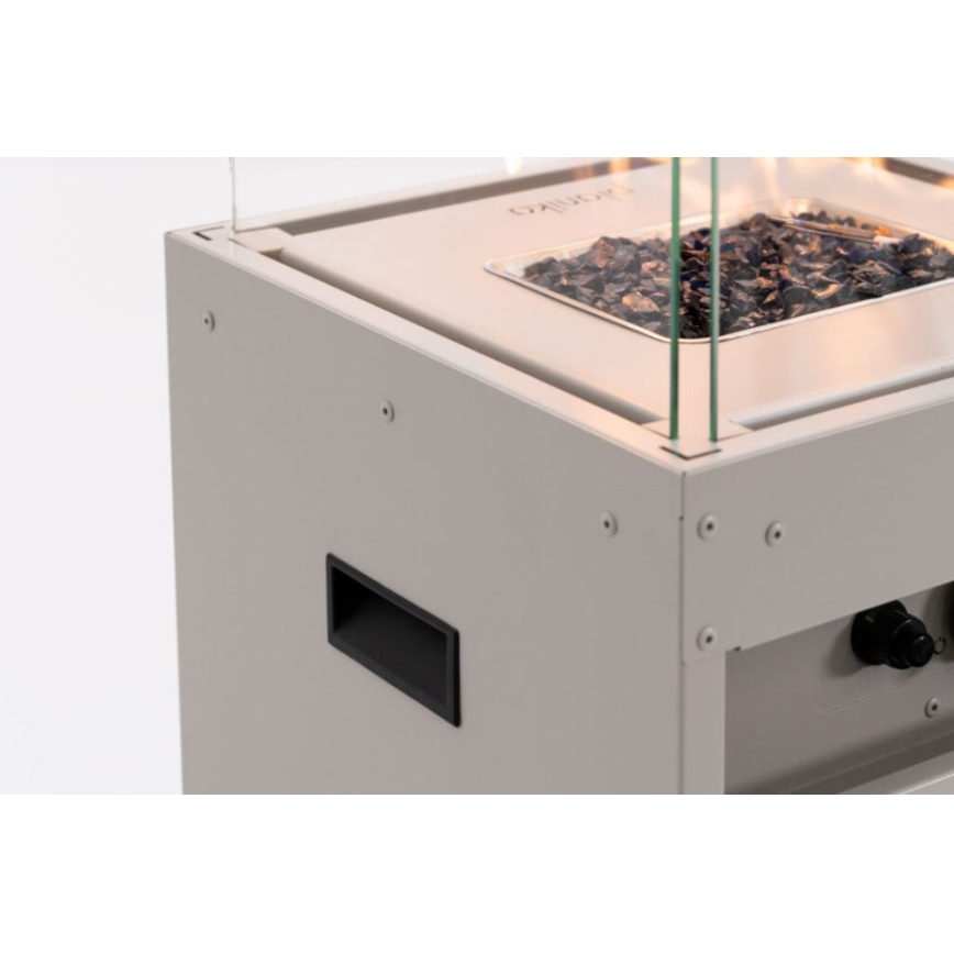 Planika - Outdoor gas fireplace 142x36 cm 8kW 1xAAA white + protective cover