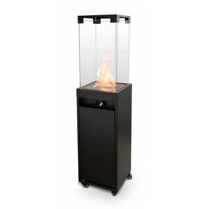 Planika - Outdoor gas fireplace 142x36 cm 8kW black + protective cover