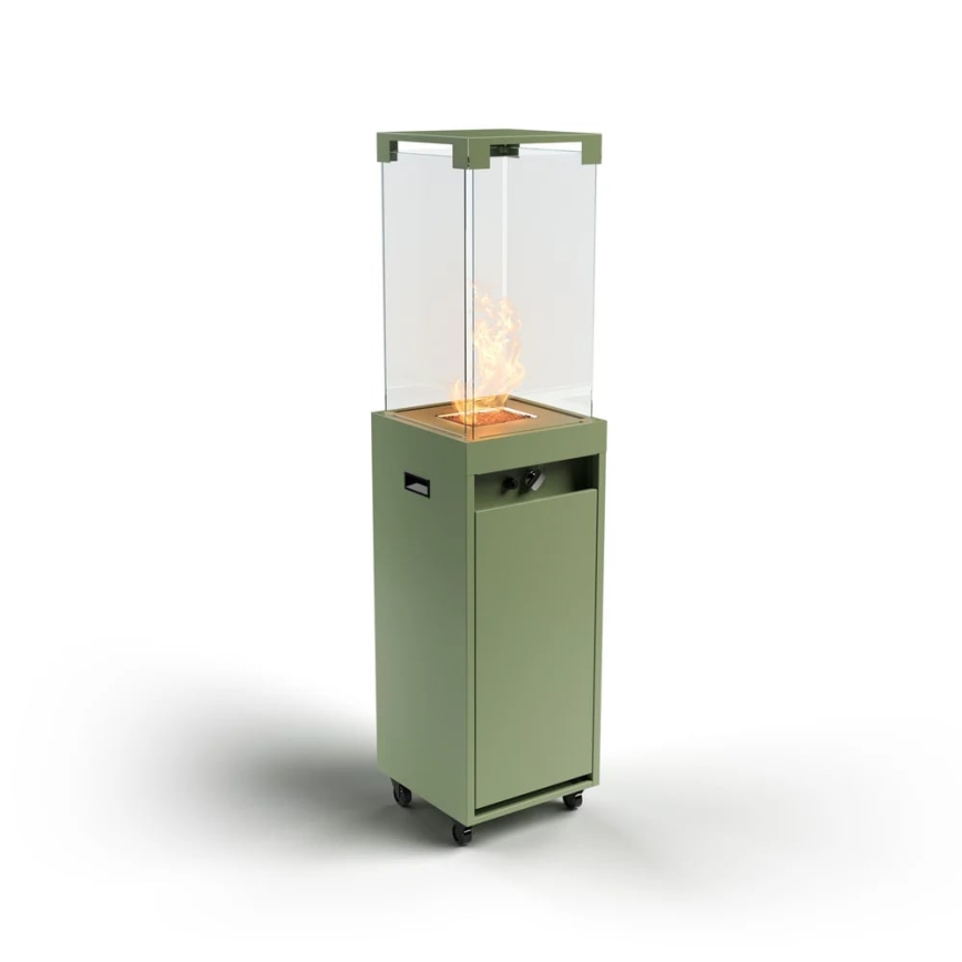 Planika - Outdoor gas fireplace 142x36 cm 8kW green + protective cover