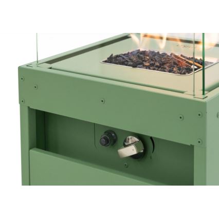 Planika - Outdoor gas fireplace 142x36 cm 8kW green + protective cover