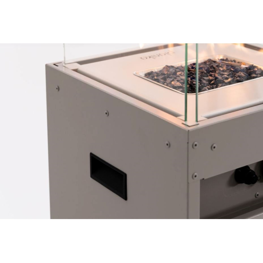 Planika - Outdoor gas fireplace 142x36 cm 8kW grey + protective cover