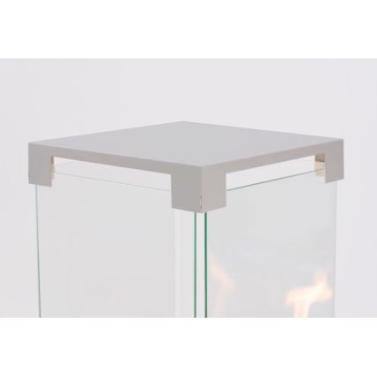 Planika - Outdoor gas fireplace 142x36 cm 8kW grey + protective cover