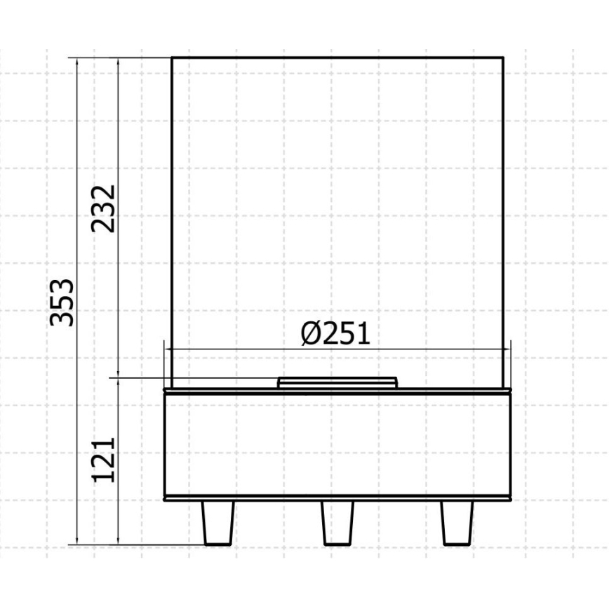 Planika - BIO fireplace 35,3x25,1 cm 2,5kW black