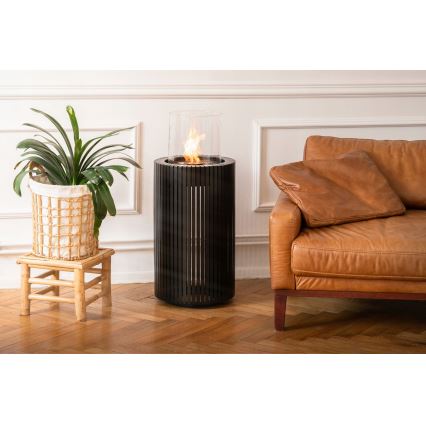 Planika - BIO fireplace 87x37,6 cm 2,5kW black + protective cover