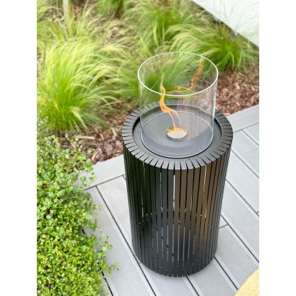 Planika - BIO fireplace 87x37,6 cm 2,5kW black + protective cover
