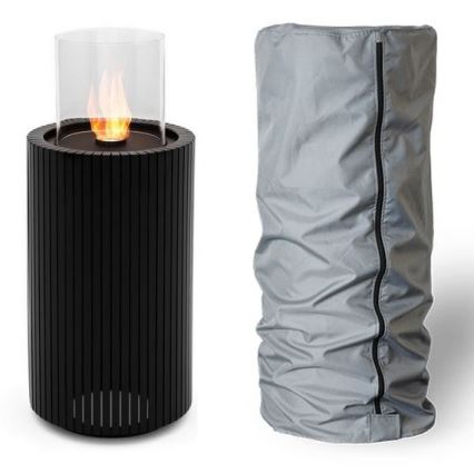 Planika - BIO fireplace 87x37,6 cm 2,5kW black + protective cover