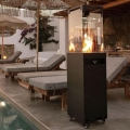 Planika - Outdoor gas fireplace 142x36 cm 8kW 1xAAA black + protective cover