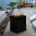 Planika - Outdoor gas fireplace 79,7x48 cm 10kW 1xAAA black + protective cover