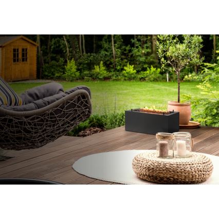 Planika - Outdoor gas fireplace 41,4x69,8 cm 10kW black + protective cover