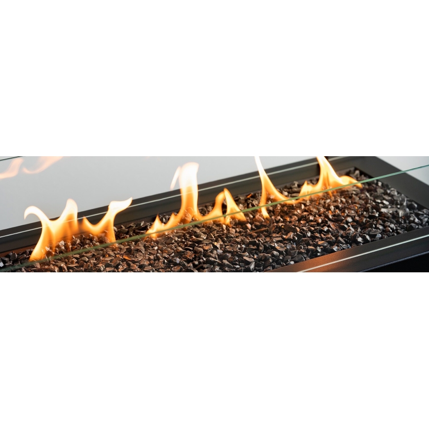Planika - Outdoor gas fireplace 41,4x69,8 cm 10kW black + protective cover