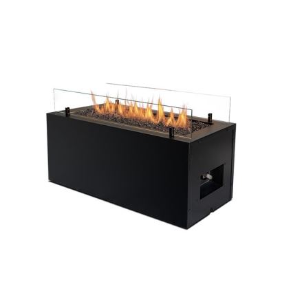 Planika - Outdoor gas fireplace 41,4x69,8 cm 10kW black + protective cover