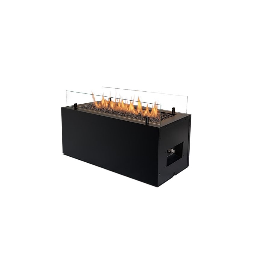 Planika - Outdoor gas fireplace 41,4x69,8 cm 10kW black + protective cover