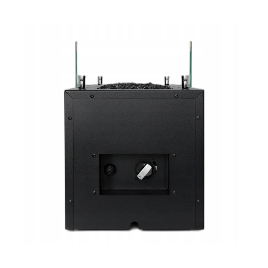 Planika - Outdoor gas fireplace 41,4x69,8 cm 10kW black + protective cover