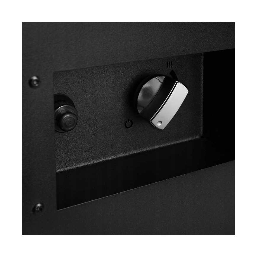 Planika - Outdoor gas fireplace 41,4x69,8 cm 10kW black + protective cover
