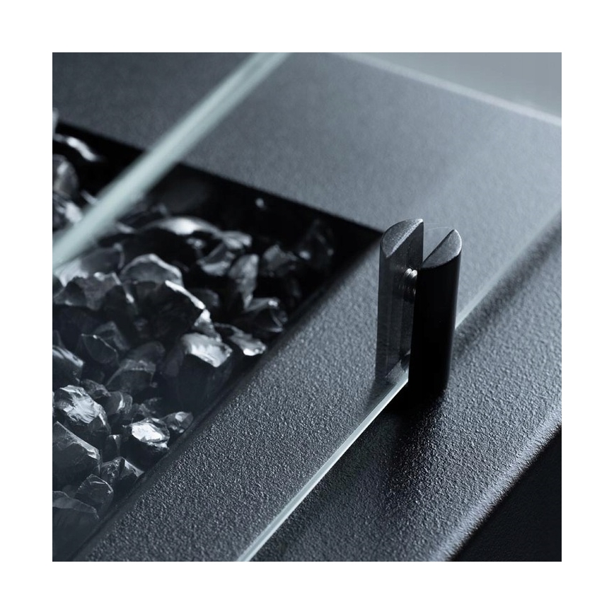 Planika - Outdoor gas fireplace 41,4x69,8 cm 10kW black + protective cover
