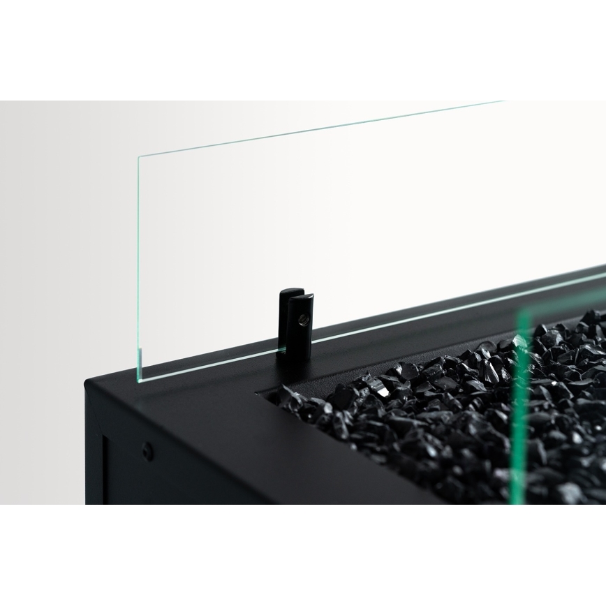 Planika - Outdoor gas fireplace 41,4x69,8 cm 10kW black + protective cover