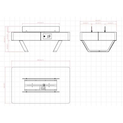 Planika - Outdoor gas fireplace 46x106 cm 10kW black + protective cover
