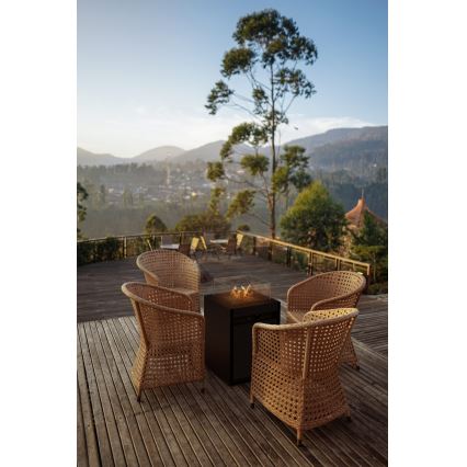 Planika - Outdoor gas fireplace 79,7x48 cm 10kW black + protective cover