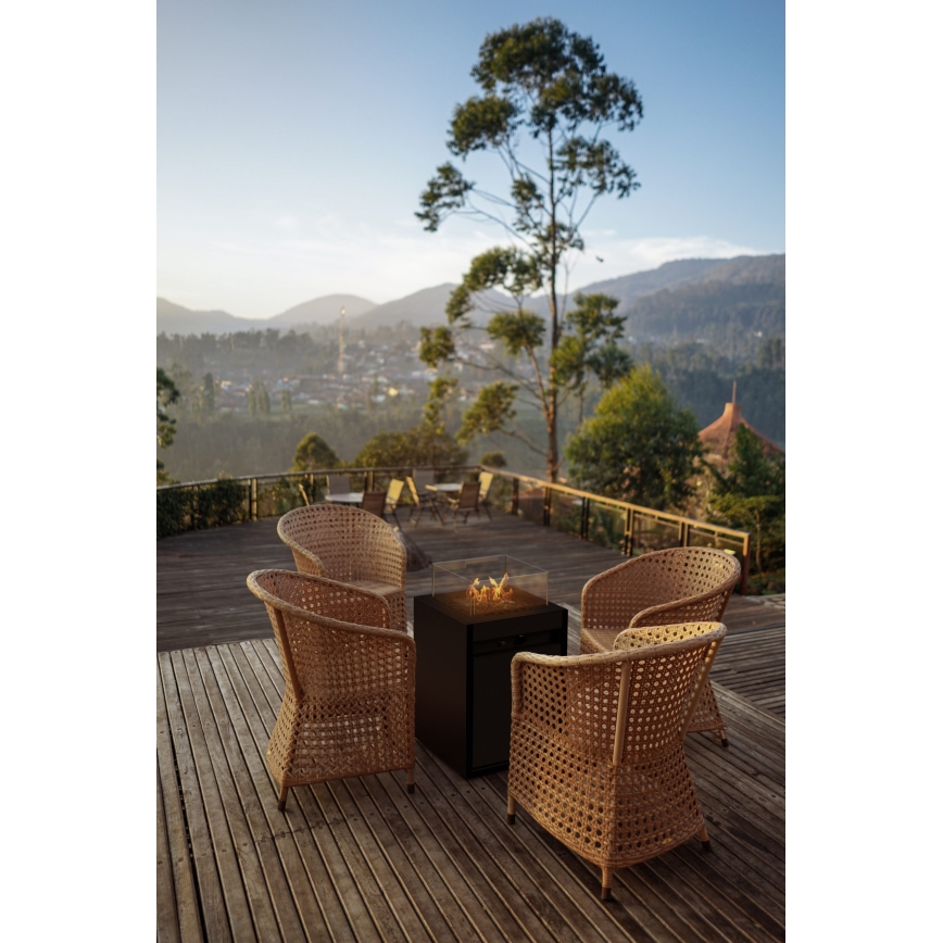 Planika - Outdoor gas fireplace 79,7x48 cm 10kW black + protective cover