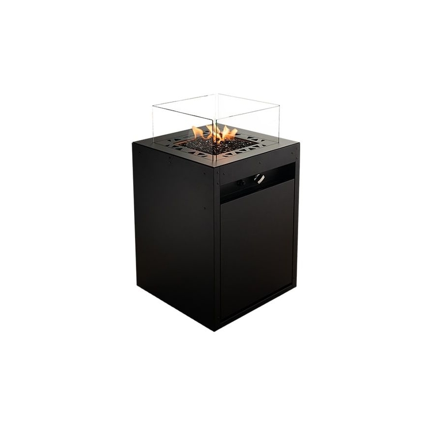Planika - Outdoor gas fireplace 79,7x48 cm 10kW black + protective cover