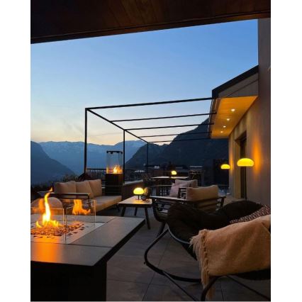 Planika - Outdoor gas fireplace 79,7x90 cm 10kW black + protective cover