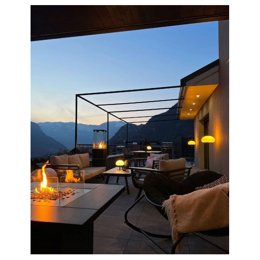 Planika - Outdoor gas fireplace 79,7x90 cm 10kW black + protective cover