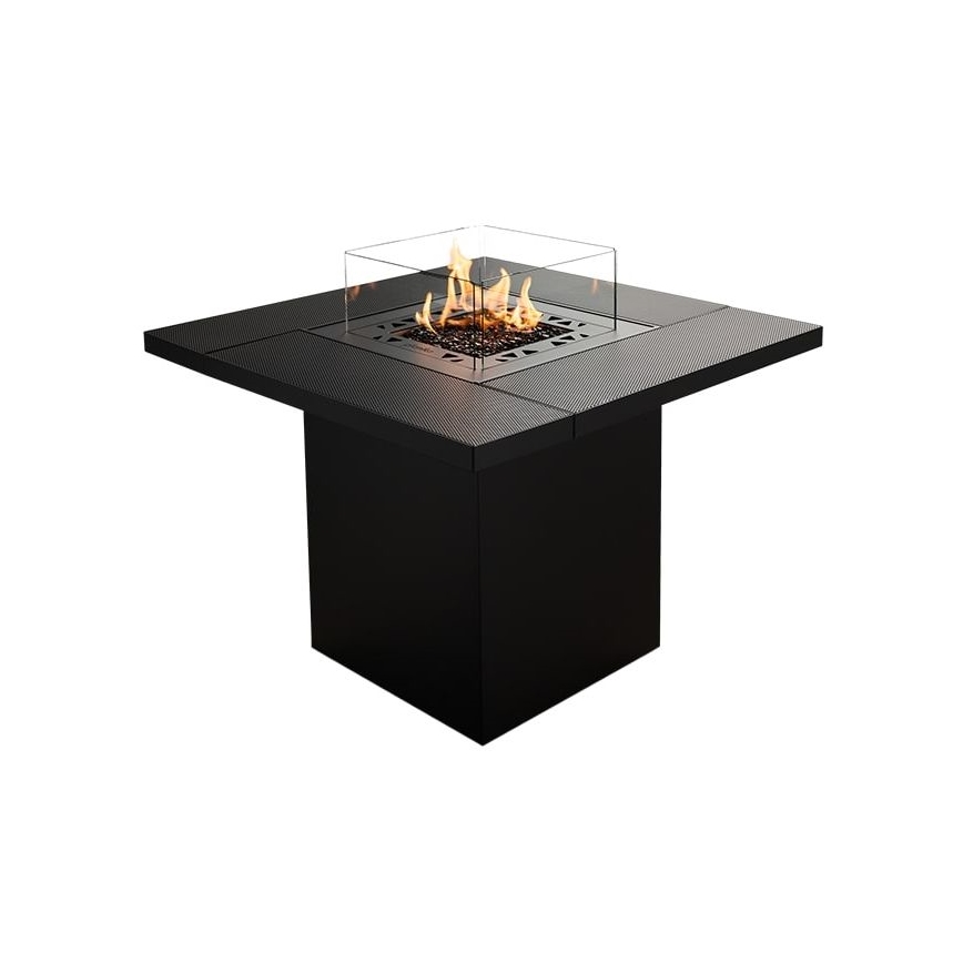 Planika - Outdoor gas fireplace 79,7x90 cm 10kW black + protective cover