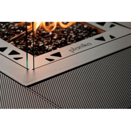 Planika - Outdoor gas fireplace 79,7x90 cm 10kW black + protective cover