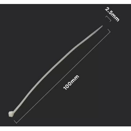 Plastic folding band 2,5x100mm 100pcs white
