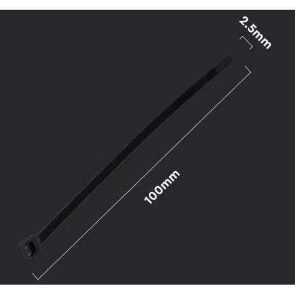 Plastic folding bands 2,5x100mm 100pcs black