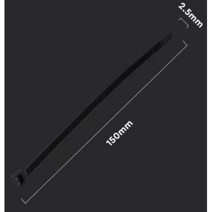 Plastic folding bands 2,5x150mm 100pcs black