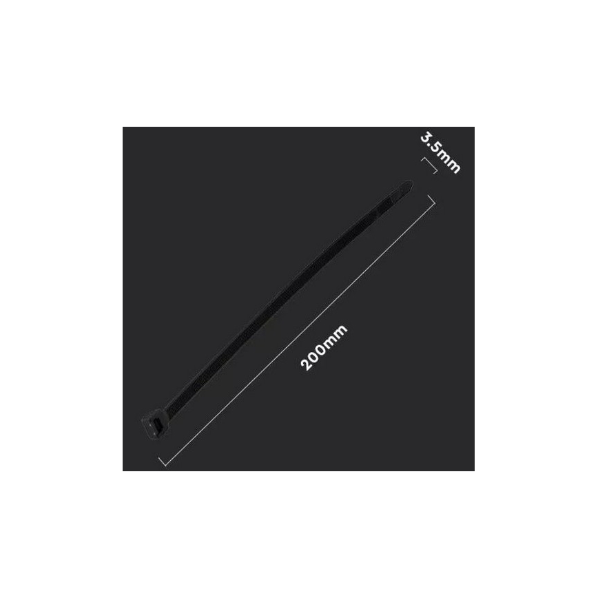 Plastic folding bands 3,5x200mm 100pcs black
