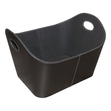 Plastic wood basket with handles 35x55 cm black