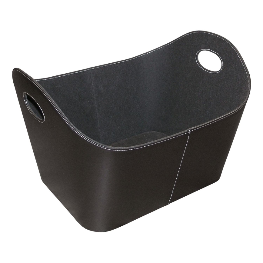 Plastic wood basket with handles 35x55 cm black