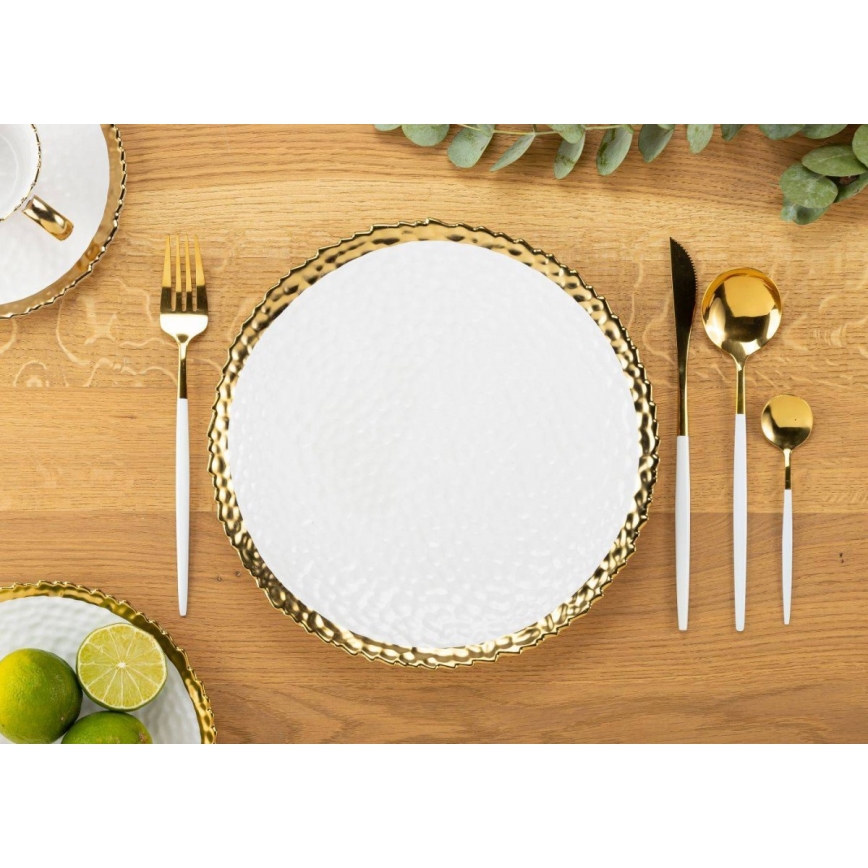Plate KATI 25 cm creamy/gold