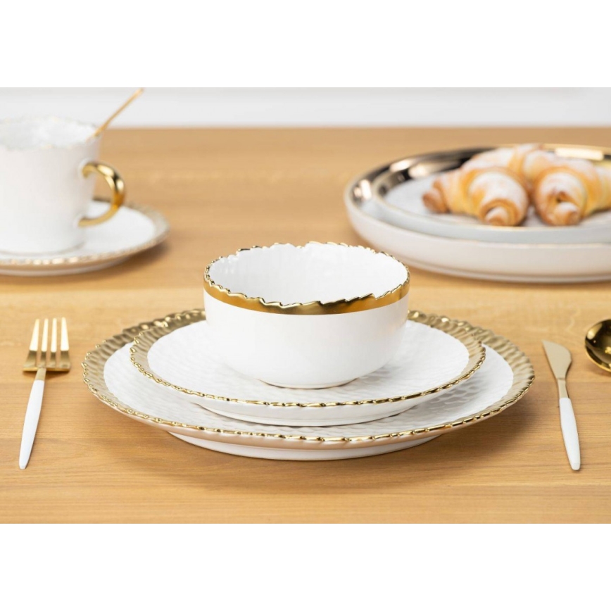 Plate KATI 25 cm creamy/gold