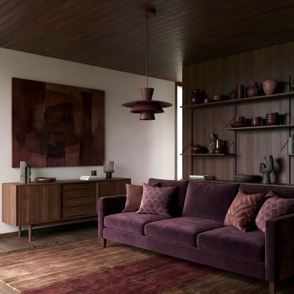 PLATO Cable-Hung Pendant 1x E27/15W/230V, Burgundy