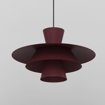 PLATO Cable-Hung Pendant 1x E27/15W/230V, Burgundy