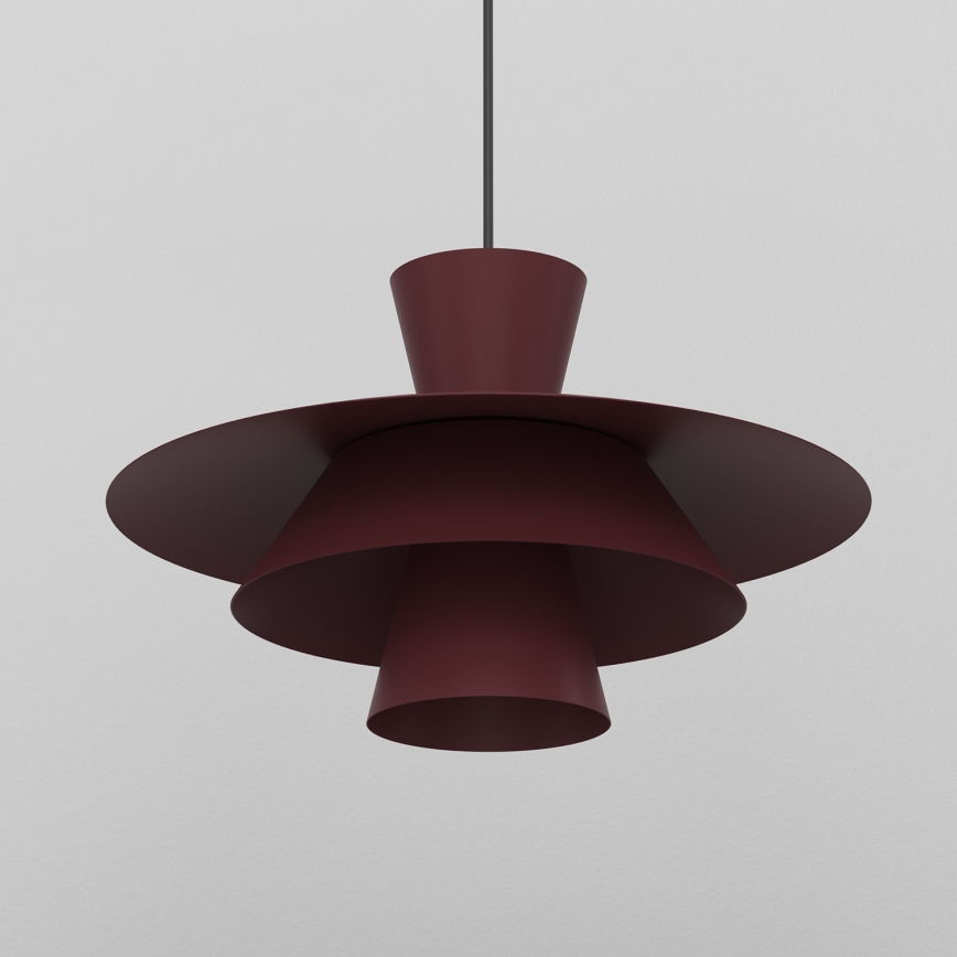PLATO Cable-Hung Pendant 1x E27/15W/230V, Burgundy