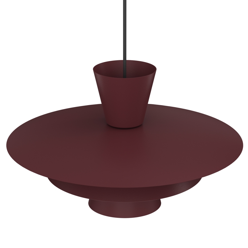 PLATO Cable-Hung Pendant 1x E27/15W/230V, Burgundy
