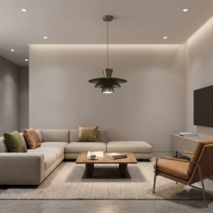 PLATO cable-suspended pendant light 1xE27/15W/230V, bronze